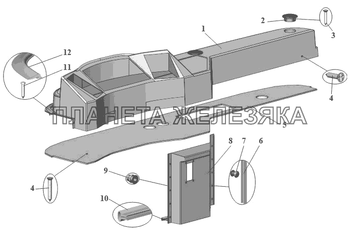 Установка панели передка 103-5300510-10 МАЗ-152 (2011)